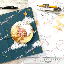 Load image into Gallery viewer, Bunny+Moon POP-UP Card Template