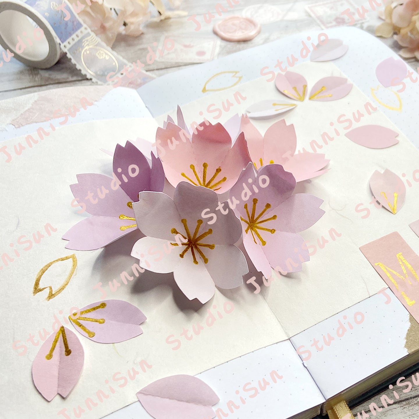 Sakura Flower POP-UP Card Template