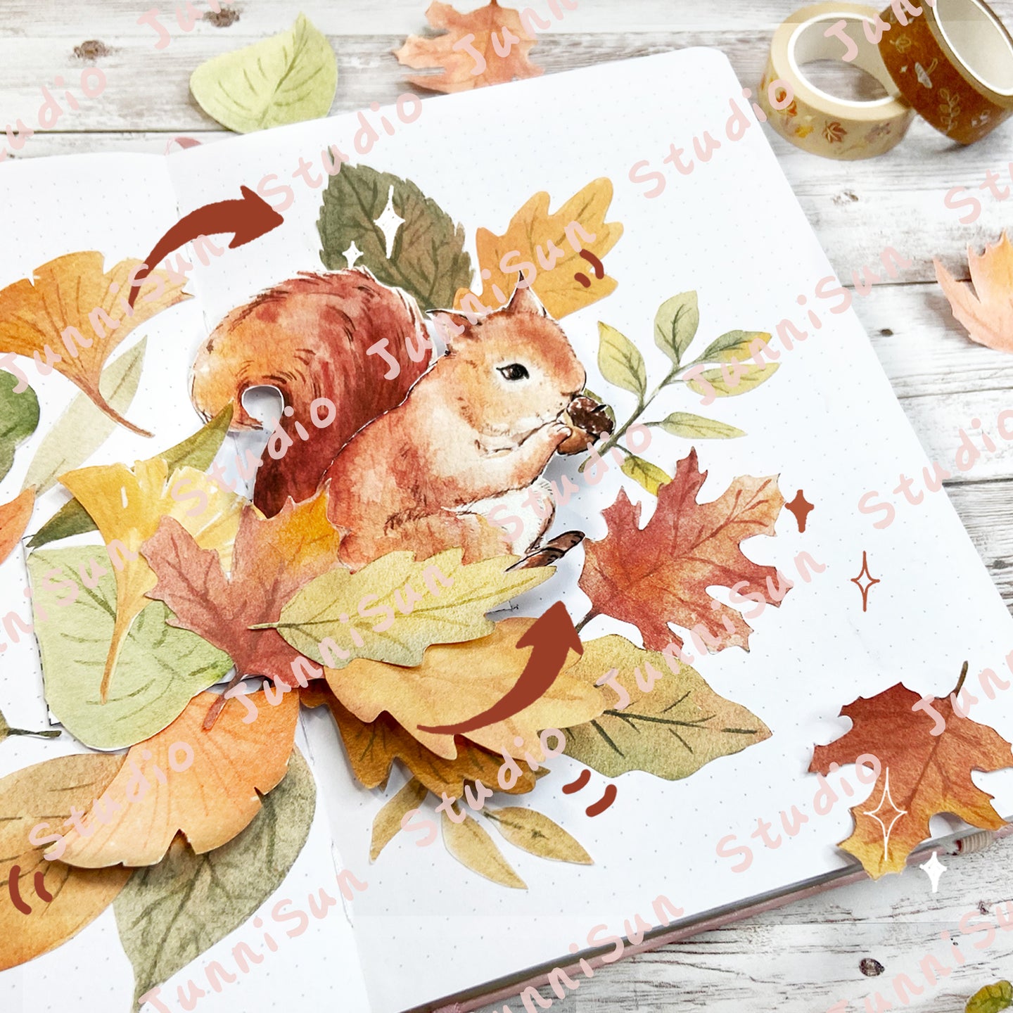 SQUIRREL POP-UP Card Template