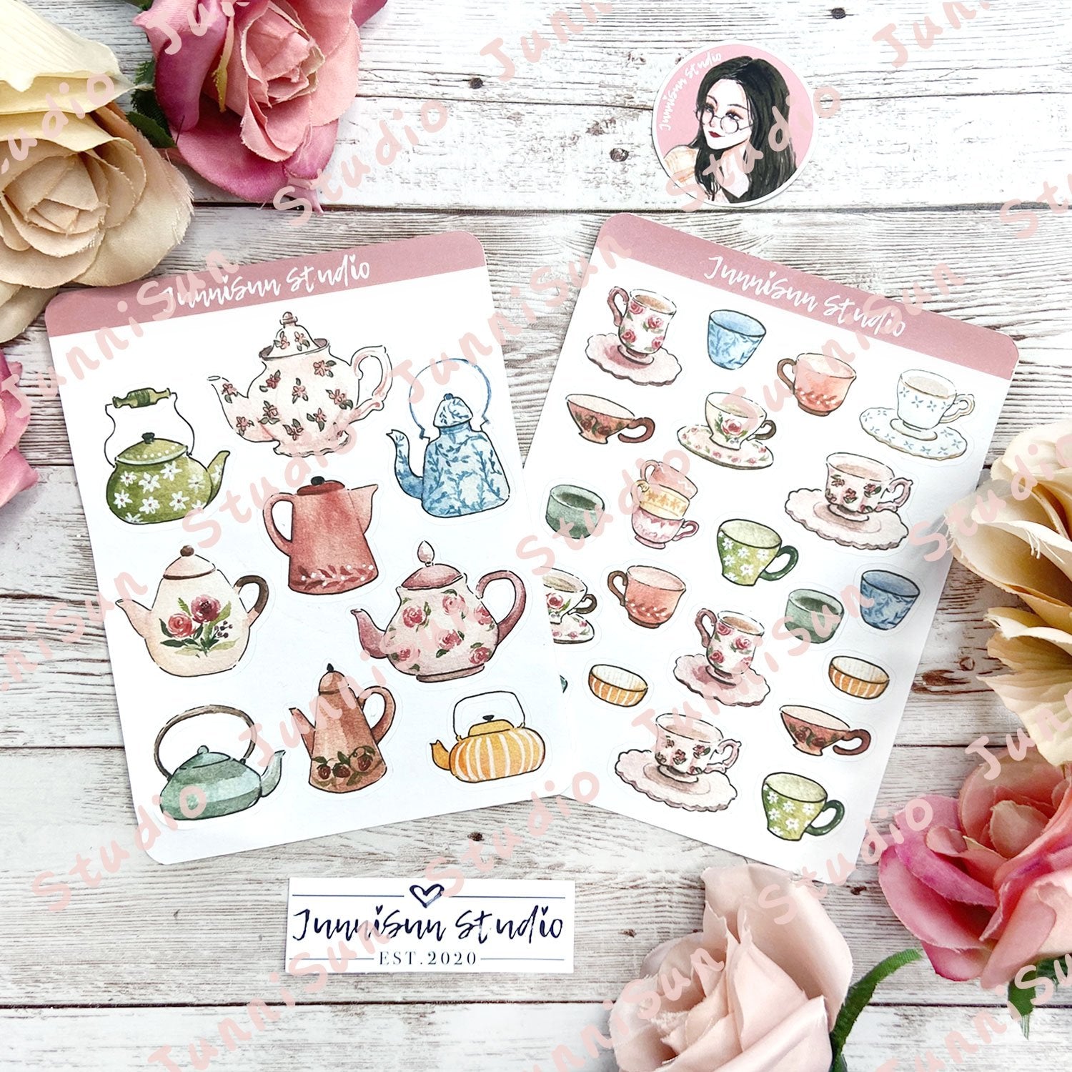 TEA PARTY STICKER – JunniSun Studio
