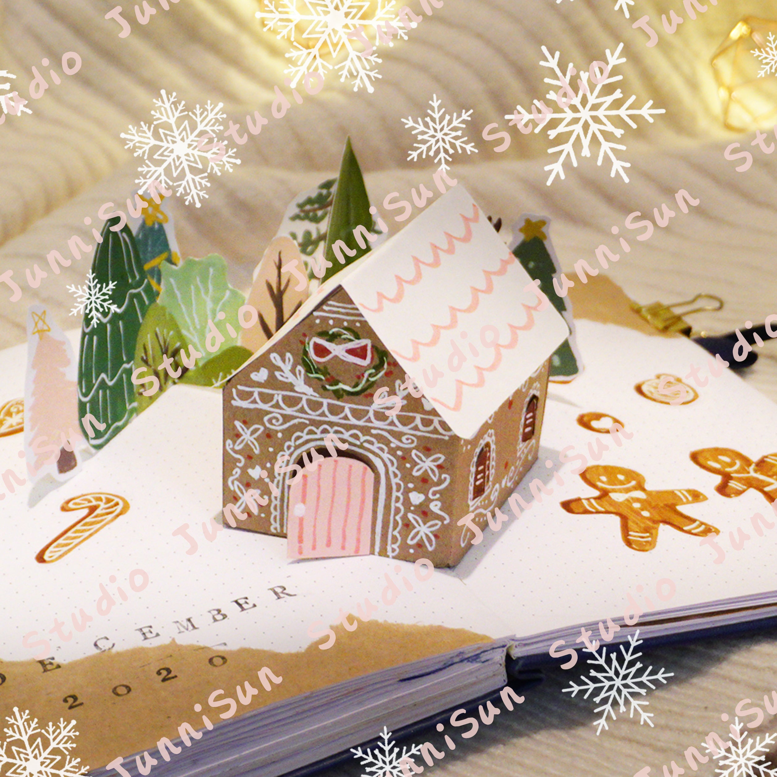 Gingerbread House POP-UP Card Template – JunniSun Studio